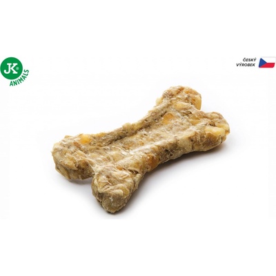 JK ANIMALS přírodní kost natural s drůbežími játry a jukou 10 cm