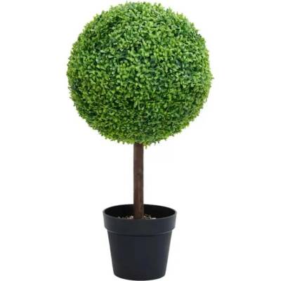 Umělý zimostráz ve tvaru koule s květináčem zelený 50 cm