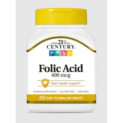21st Century Folic Acid 400mcg - Фолиева Киселина | 250 tabs (9146)