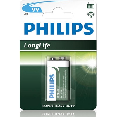Philips Longlife батерия 9V (E), 1-blister (6F22L1B/10)