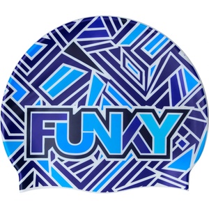 Funky Trunks Шапка за плуване Funky trunks Silicone Swimming Cap Swim cap - Blue Bits - размер One Size (581-0274-0311)