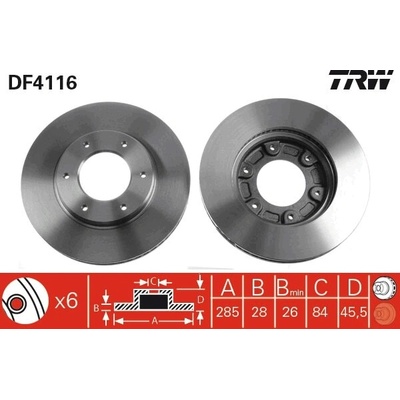 Brzdový kotúč TRW DF4116