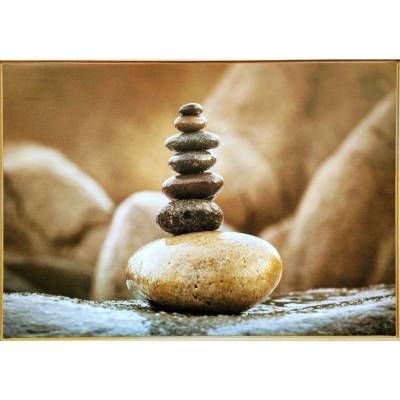 Bondecor Obraz na plátně v rámu "Kameny pagoda" 84x59 cm