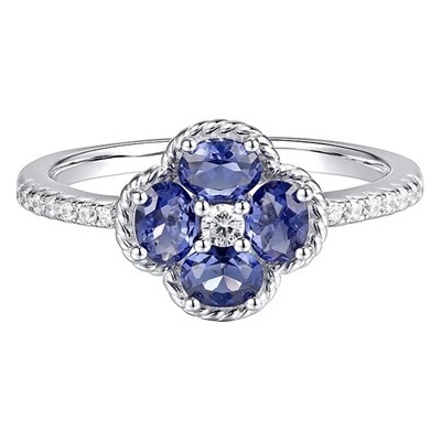 Silverino Prsten s tmavě modrými zirkony 8661