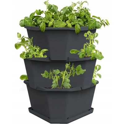 Gusta Garden Kvetináč plast sivý 50 x 38 x 38 cm