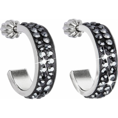 Pavona kruhy s krystaly Swarovski černý půlkruh 31119.5
