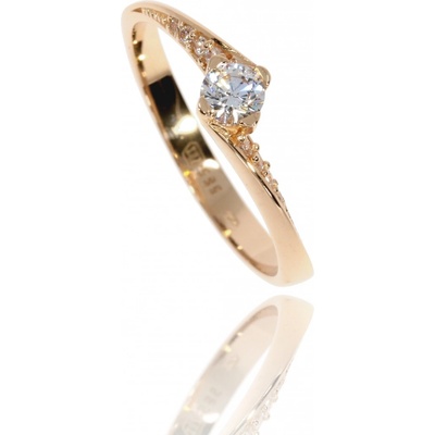 Zlatnictví Helios prsten rose gold se zirkony B44736