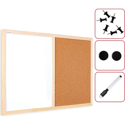 ALLboards Tabule COMBI - korek a magnetická černá tabule 60 x 40 cmTMK96D