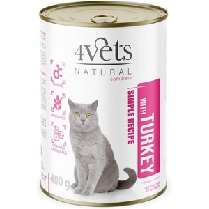 4Vets NATURAL 4Vets Cat Natural Simple Recipe with Turkey 400 г