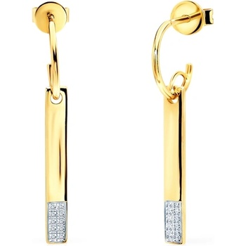 SAVICKI Правоъгълни обеци Savicki: злато, диаманти