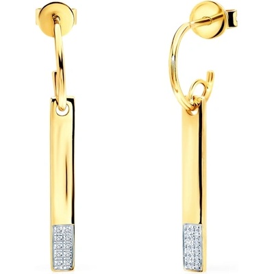 SAVICKI Правоъгълни обеци Savicki: злато, диаманти