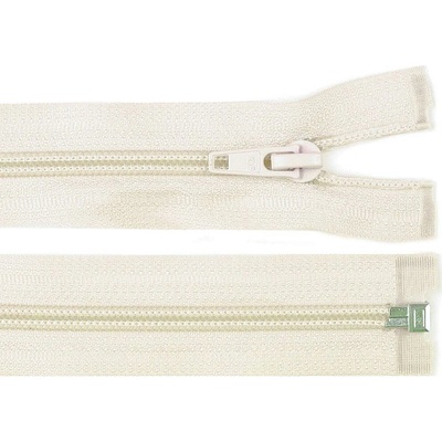 Pro Háčkování Spirálový zip No 5 dělitelný 30 cm světle béžový