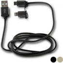 Ksix B0914CUM02 nabíjací a dátový 2v1 Micro-USB/lightning na USB, kovový, zlatý