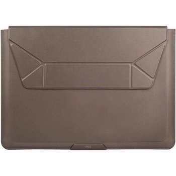 Uniq Oslo Leather Laptop Sleeve With Stand - кожен кейс с поставка за MacBook Pro 14 (2021), Macbook Pro 13 (2016-2022) и MacBook Air 13 (2018-2022) (сив)