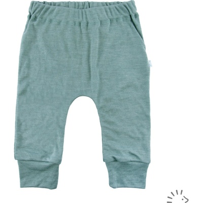 PoPoLiNi Kojenecké kalhoty merino vlna Sage Green