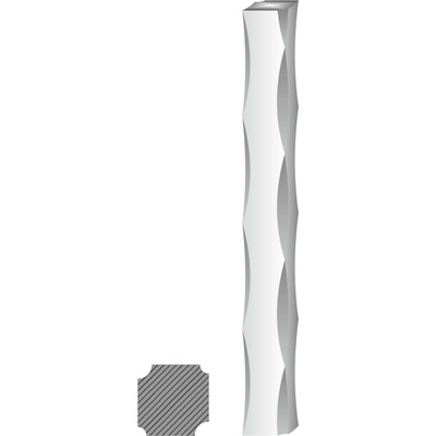 Ocelová zdobená tyč 20x20mm, zdobená po hranách Délka: 3m