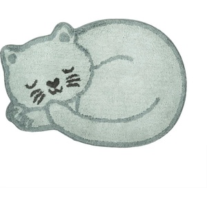 Sass & Belle Светлосин  амучен детски килим 43x60 cm Sleeping Cat - Sass & Belle (QUIN071)
