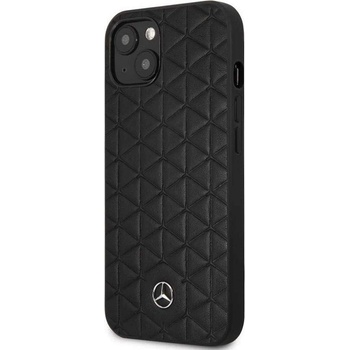 Mercedes-Benz Genuine Leather Quilted Hard Case - дизайнерски кожен кейс (естествена кожа) за iPhone 13 mini (черен)