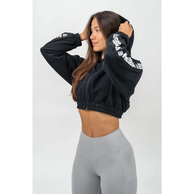 Nebbia HERO N°3 Crop mikina s kapucí ICONIC 254 Black