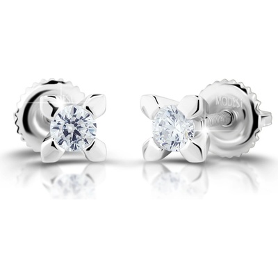 Modesi Drobné strieborné náušnice so zirkónmi M00921