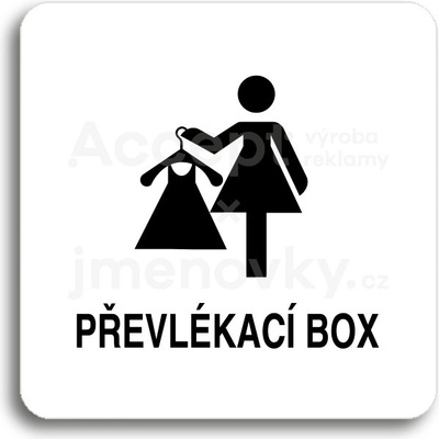 ACCEPT Piktogram převlékací box V - bílá tabulka - černý tisk bez rámečku
