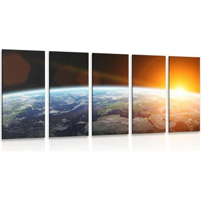 5-dílný obraz pohled na planetu z vesmíru - 100x50