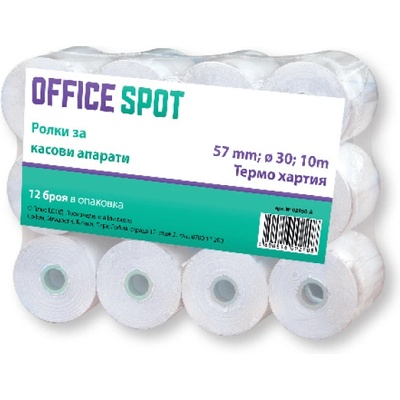Office Spot Касови ролки термо 57/1, 17m, оп12 (02838-А)