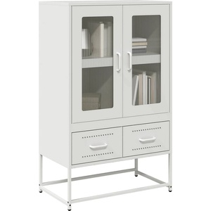 vidaXL Висок шкаф, бял, 68x39x111, 5 см, стомана (853367)