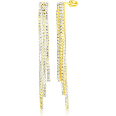 JVD Pozlátené retiazkové náušnice so zirkónmi SVLE3184XH2GO00