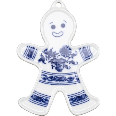 Český porcelán Vánoční ozdoba perníček cibulový porcelán 10472