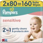 Pampers Бебешки мокри кърпички Pampers Sensitive - 2 х 80 броя (1100049771) - ozone