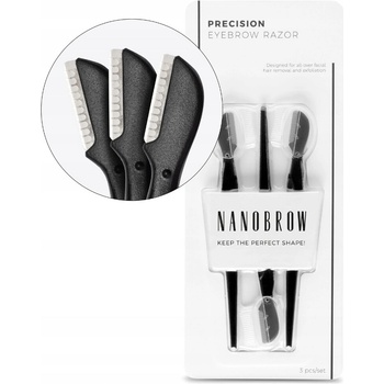 Nanobrow Nožnice na obočie a tvár 3 ks
