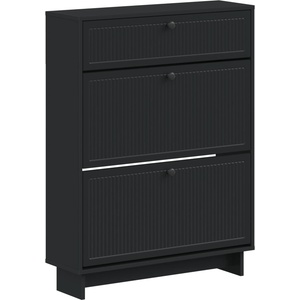 vidaXL Шкаф за обувки EDE 78 x 24 x 103 см Инженерна дървесина Черно (895996)