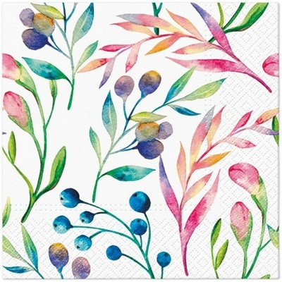 PAW SDL137700 Multicolored Flowers servítky 3V 20ks 33x33cm