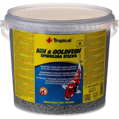 Tropical Pond Koi-Goldfish Spirulina sticks 5 l, 430 g