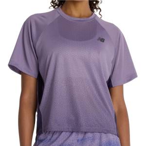 New Balance Дамска тениска New Balance Women's Viz-Tech Run T-Shirt Running shirt - Candied Violet (916-6689-0213)