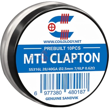 Coilology 10 ks MTL Clapton SS316L špirálky 0,62 ohm