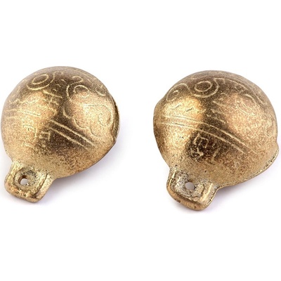 Rolničky mosadzné s ornamentami 28x33 mm mosadz 5ks