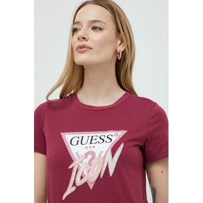 Guess Памучна тениска Guess в бордо (W3RI12.I3Z14)