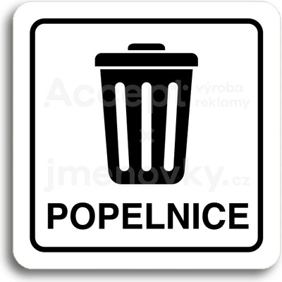 ACCEPT Piktogram popelnice III - bílá tabulka - černý tisk