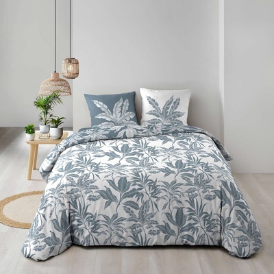 douceur d'intérieur Бяло/синьо двойно удължено памучно спално бельо 240x220 cm Hera - douceur d'intérieur (1645122)