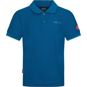Trollkids Детска поло тениска Trollkids Kid's Bergen Polo XT Polo shirt - Summernight Blue / Blue Coral - размер 98 (EU) (704-1800-0812)