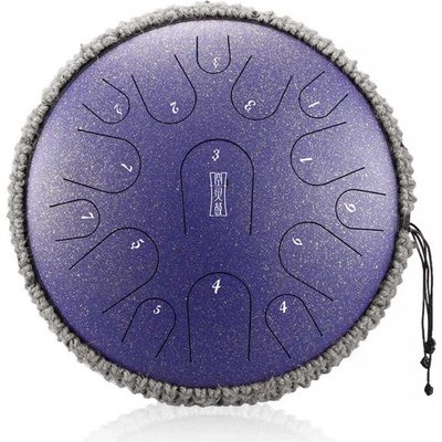 Hütermann Profesional Tongue drum 14' 35cm 15 tónů D-dur Fialový s příslušenstvím