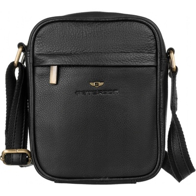 Pánska kožená crossbody taška čierna GT230