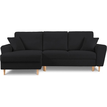 Cosmopolitan Design Черен разтегателен ъглов диван с място за съхранение от прежда с примки от букле (ляв ъгъл) Kyoto - Cosmopolitan Design (COS_LCF_67_F1_KYOTO3)