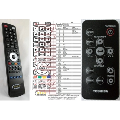General TOSHIBA TLP-XD2700 - съвместимо дистанционно управление на марката General (TLP-XD2700)