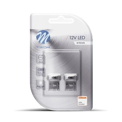 m-tech LED W21W 9xSMD2835 White крушка к-т (LB109W)