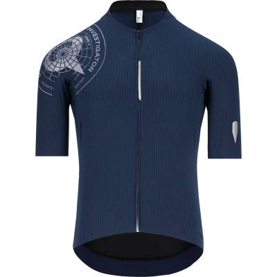 Q36.5 Мъжка фланелка с къс ръкав за колоездене Q36.5 Dottore Pro Research Scientist Jersey Cycling jersey - Nautica Blue - размер M (056-3874-0114)