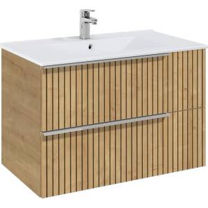 Roca Шкаф 800 mm, Elegant plus light oak structure с 2 чекмеджета и умивалник (A852019574)