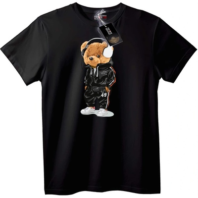 NOONEBRAND Тениска с Hip Hop Мечка - 7XL, Black